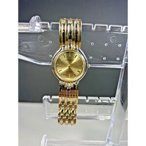 Geneva Ladies Two Tone Gold Dial Quartz Bracelet Watch Stainless Steel Back